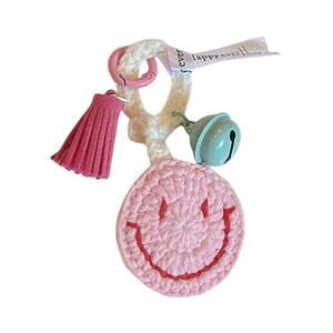 Hoodies for Heroes Woven Smile Keychain in Pink